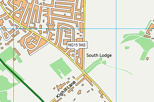 NG15 9AS map - OS VectorMap District (Ordnance Survey)