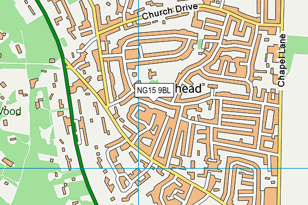 NG15 9BL map - OS VectorMap District (Ordnance Survey)