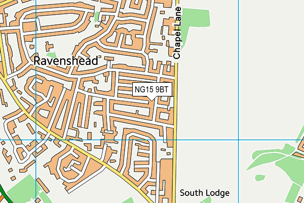 NG15 9BT map - OS VectorMap District (Ordnance Survey)