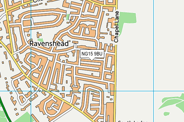 NG15 9BU map - OS VectorMap District (Ordnance Survey)