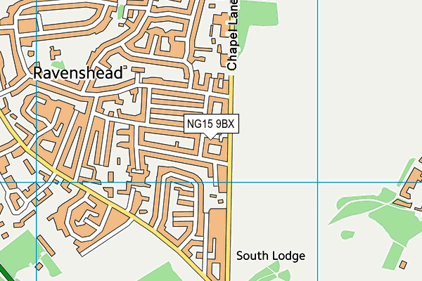 NG15 9BX map - OS VectorMap District (Ordnance Survey)