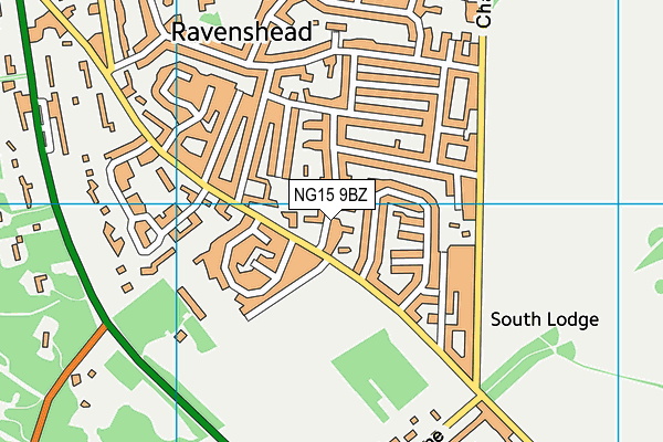 NG15 9BZ map - OS VectorMap District (Ordnance Survey)