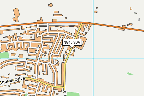 NG15 9DA map - OS VectorMap District (Ordnance Survey)
