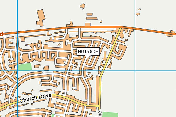 NG15 9DE map - OS VectorMap District (Ordnance Survey)
