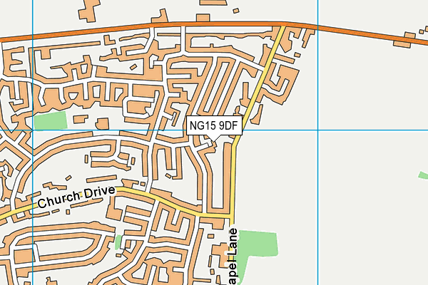 NG15 9DF map - OS VectorMap District (Ordnance Survey)