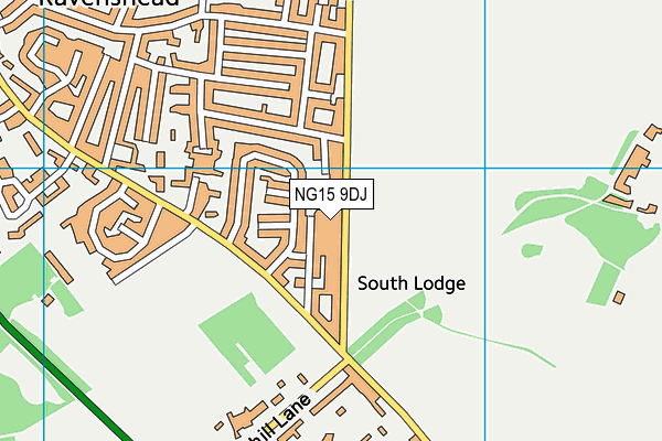 NG15 9DJ map - OS VectorMap District (Ordnance Survey)