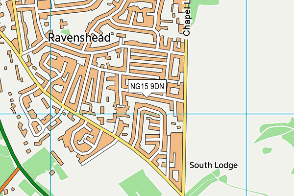 NG15 9DN map - OS VectorMap District (Ordnance Survey)