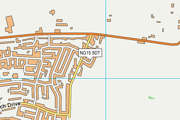 NG15 9DT map - OS VectorMap District (Ordnance Survey)