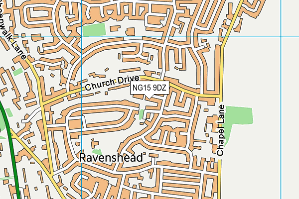 NG15 9DZ map - OS VectorMap District (Ordnance Survey)