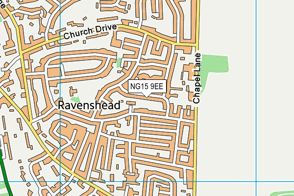 NG15 9EE map - OS VectorMap District (Ordnance Survey)