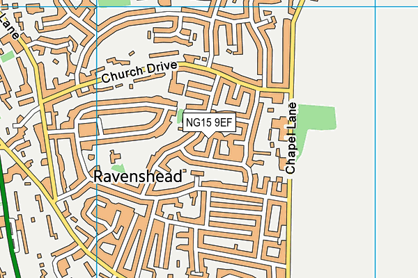 NG15 9EF map - OS VectorMap District (Ordnance Survey)