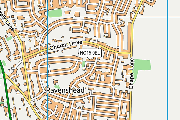 NG15 9EL map - OS VectorMap District (Ordnance Survey)