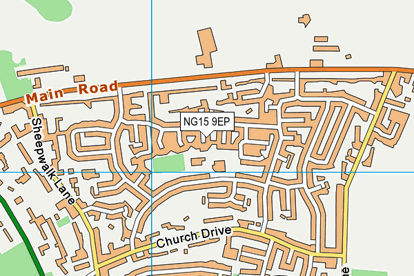 NG15 9EP map - OS VectorMap District (Ordnance Survey)
