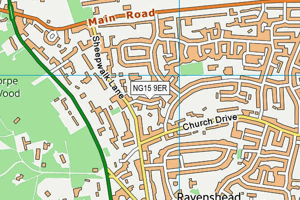 NG15 9ER map - OS VectorMap District (Ordnance Survey)