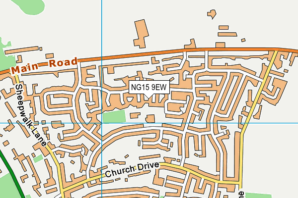 NG15 9EW map - OS VectorMap District (Ordnance Survey)