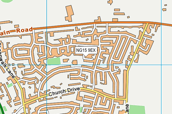 NG15 9EX map - OS VectorMap District (Ordnance Survey)