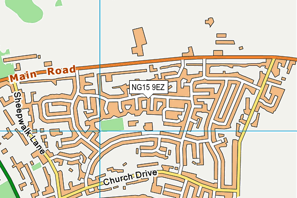 NG15 9EZ map - OS VectorMap District (Ordnance Survey)