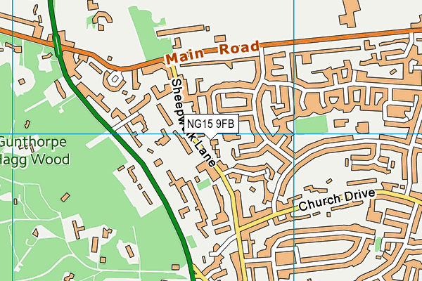 NG15 9FB map - OS VectorMap District (Ordnance Survey)