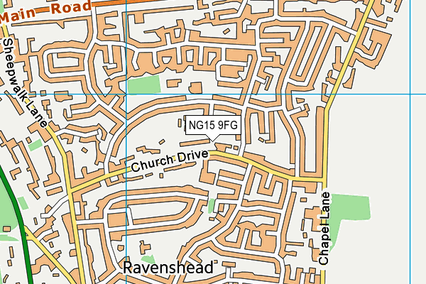 NG15 9FG map - OS VectorMap District (Ordnance Survey)