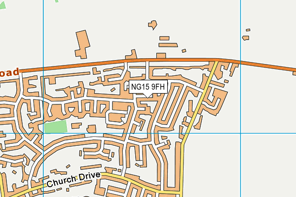 NG15 9FH map - OS VectorMap District (Ordnance Survey)