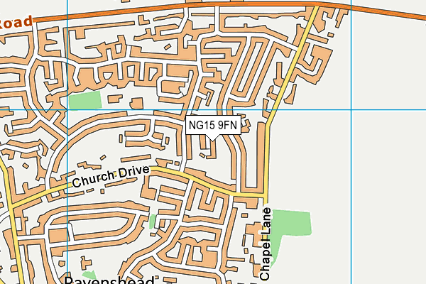 NG15 9FN map - OS VectorMap District (Ordnance Survey)