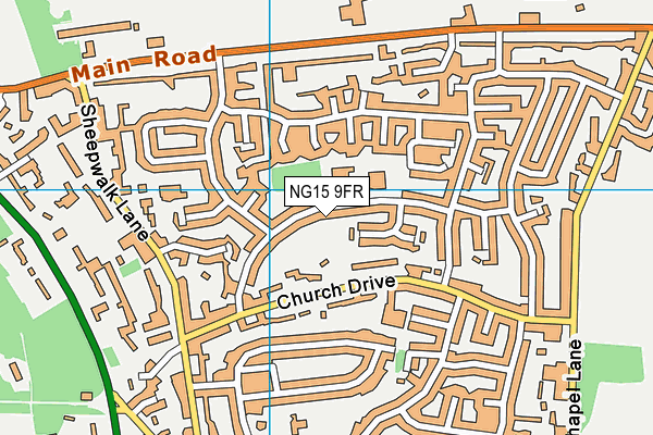 NG15 9FR map - OS VectorMap District (Ordnance Survey)