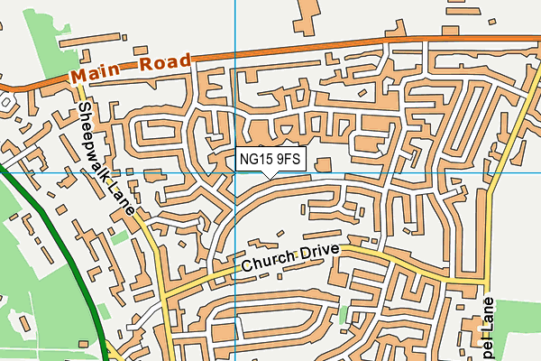 NG15 9FS map - OS VectorMap District (Ordnance Survey)