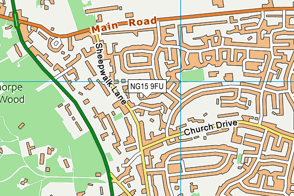 NG15 9FU map - OS VectorMap District (Ordnance Survey)