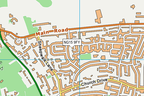 NG15 9FY map - OS VectorMap District (Ordnance Survey)