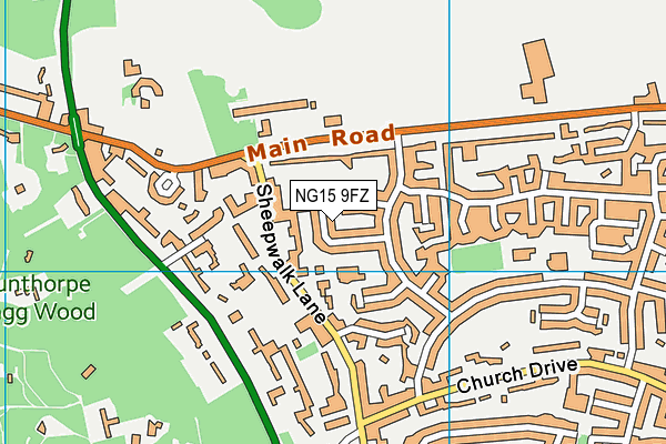 NG15 9FZ map - OS VectorMap District (Ordnance Survey)