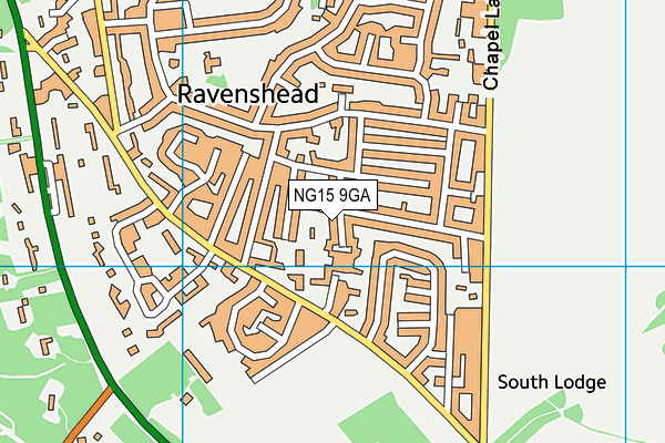 NG15 9GA map - OS VectorMap District (Ordnance Survey)