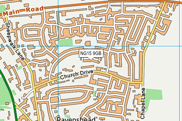 NG15 9GB map - OS VectorMap District (Ordnance Survey)