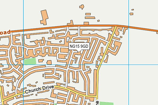 NG15 9GD map - OS VectorMap District (Ordnance Survey)