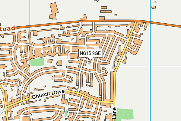NG15 9GE map - OS VectorMap District (Ordnance Survey)