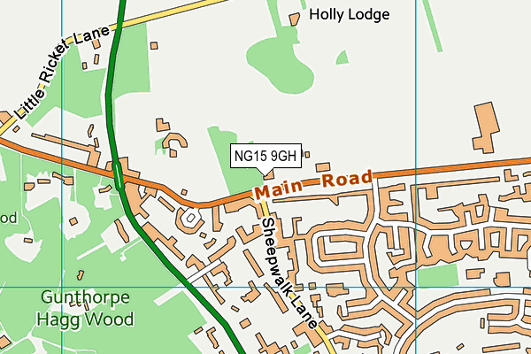 NG15 9GH map - OS VectorMap District (Ordnance Survey)