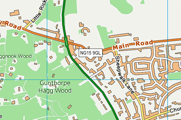 NG15 9GL map - OS VectorMap District (Ordnance Survey)
