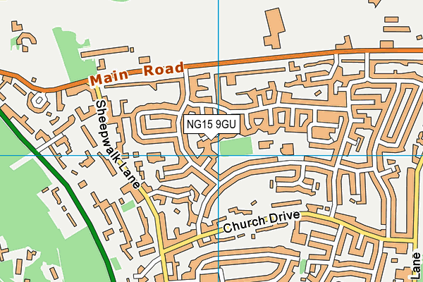 NG15 9GU map - OS VectorMap District (Ordnance Survey)