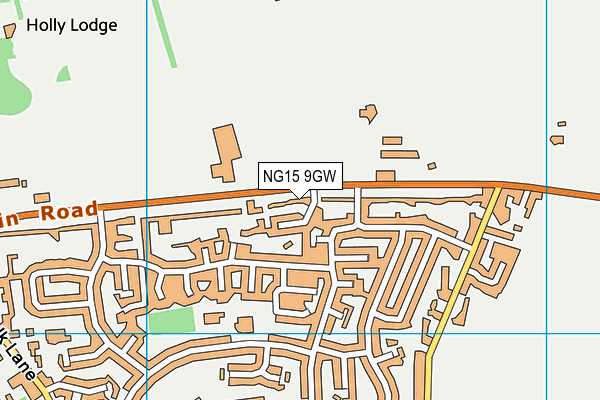 NG15 9GW map - OS VectorMap District (Ordnance Survey)