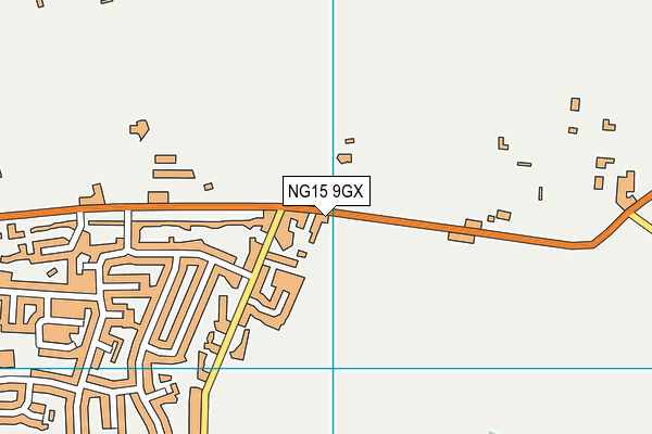 NG15 9GX map - OS VectorMap District (Ordnance Survey)