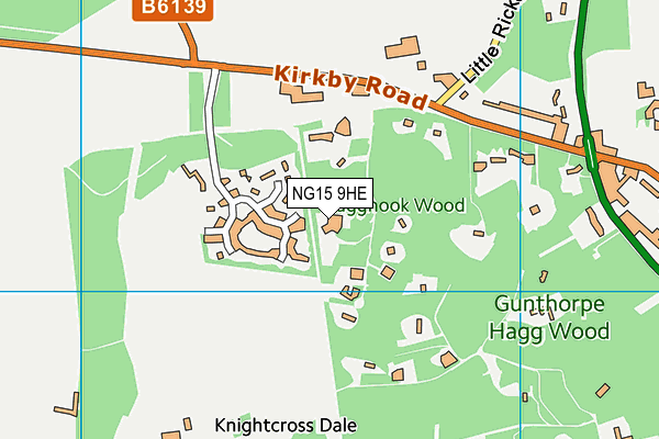 NG15 9HE map - OS VectorMap District (Ordnance Survey)