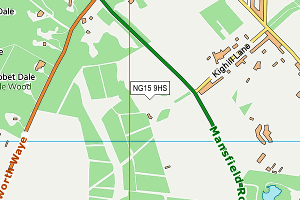 NG15 9HS map - OS VectorMap District (Ordnance Survey)