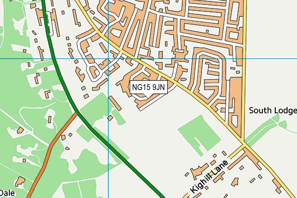 NG15 9JN map - OS VectorMap District (Ordnance Survey)