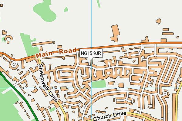 NG15 9JR map - OS VectorMap District (Ordnance Survey)