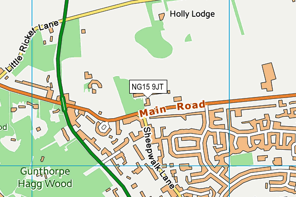 NG15 9JT map - OS VectorMap District (Ordnance Survey)