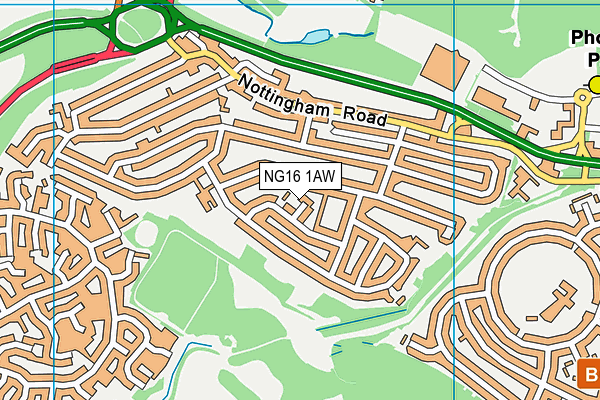 NG16 1AW map - OS VectorMap District (Ordnance Survey)