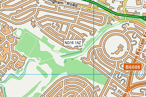 NG16 1AZ map - OS VectorMap District (Ordnance Survey)