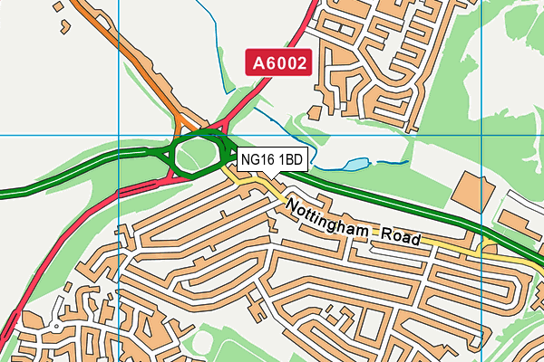 NG16 1BD map - OS VectorMap District (Ordnance Survey)