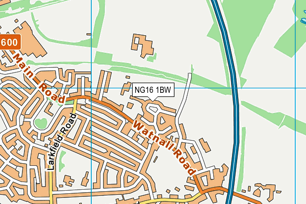 NG16 1BW map - OS VectorMap District (Ordnance Survey)