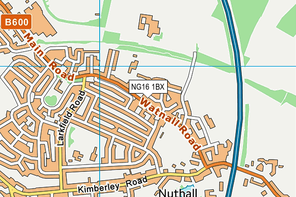 NG16 1BX map - OS VectorMap District (Ordnance Survey)