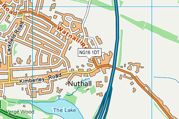 NG16 1DT map - OS VectorMap District (Ordnance Survey)